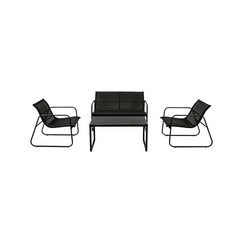 Juego de muebles de jardín con estructura de acero 4PCS resistente a la intemperie
