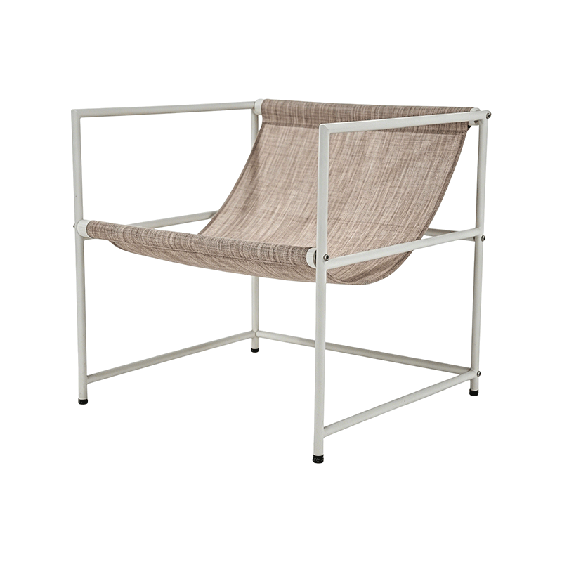 Sillón de lona con estructura de metal