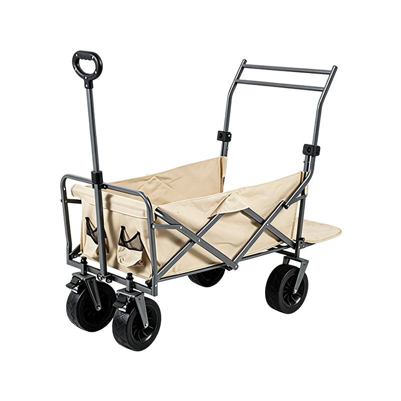 Carro para acampar al aire libre con manija de empuje